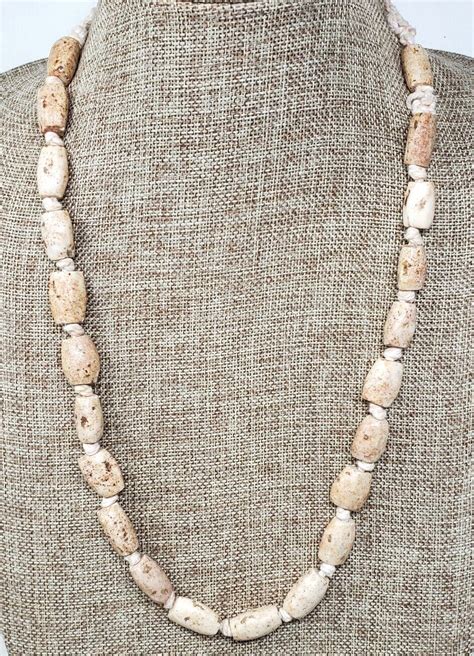 Vintage Naga Conch Shell Necklace Barrel Bead Ethnic … Gem