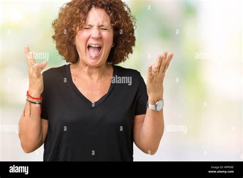 Beautiful Middle Ager Senior Woman Over Isolated Background Celebrating