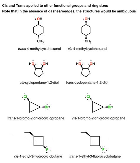 Geometric Isomers In Small Rings Cis And Trans Cycloalkanes