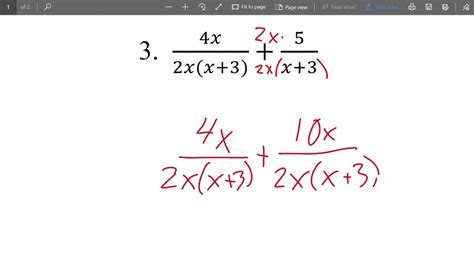 Steps For Adding Rational Expressions