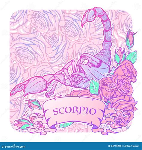 Peinture Astrologique De Couleur De Scorpion Disolement Sur Le Fond