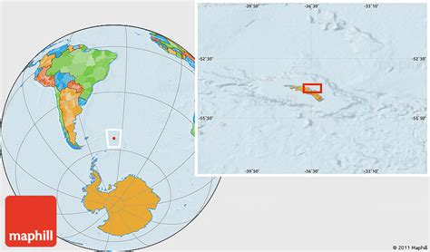 Political Location Map of Grytviken