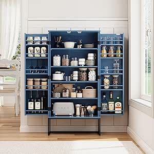 Amazon Artpower Blue Pantry Cabinets Food Pantry Storage