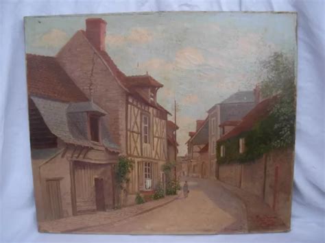 Antique French Oil Painting On Canvas Signed Picclick Uk