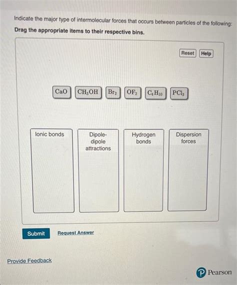 Solved Indicate The Major Type Of Intermolecular Forces That