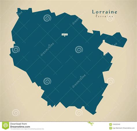 Modern Map - Lorraine France FR Stock Illustration - Illustration of ...