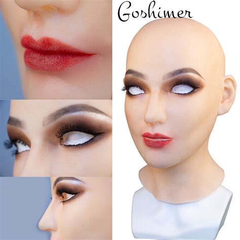 Realistic Silicone Female Face Mask Crossdresser Head Mask For Women