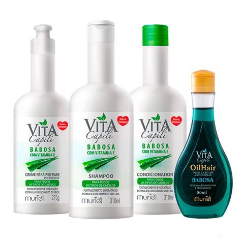 Muriel Kit Vita Capili Babosa E Vitamina E Oleo Mineral Nova Muriel