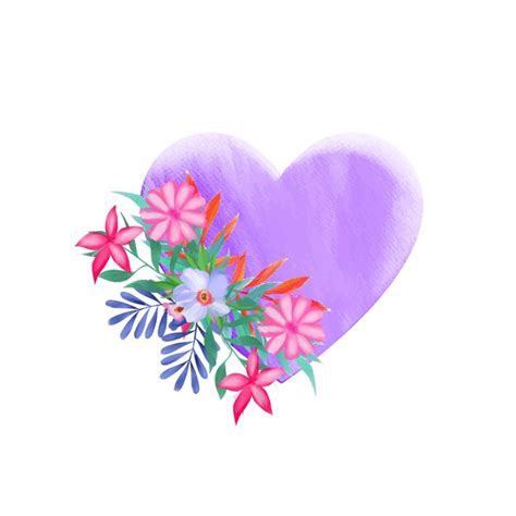 Premium Vector Heart Shape Watercolor Floral Frame For Valentines Day