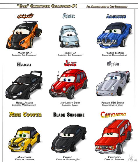 CARS Characters Collection 1 by suzidragonlady on DeviantArt