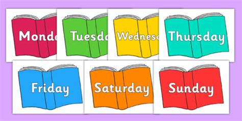 👉 Days Of The Week On Books