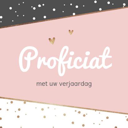 Verjaardagskaart Felicitatie Confetti Goud Kaartje Go