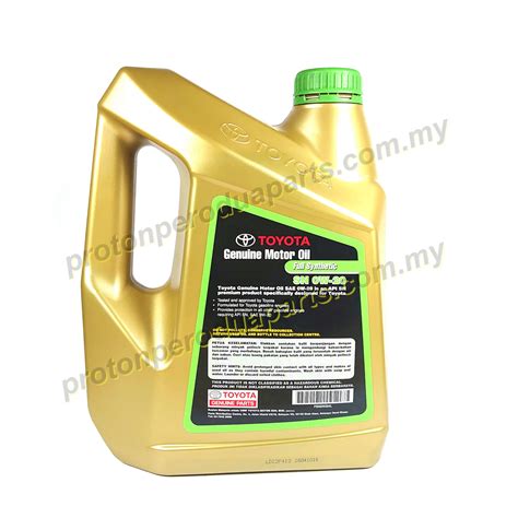 Toyota 0w 20 Fully Synthetic Engine Oil 4 Litres Minyak Enjin Hitam