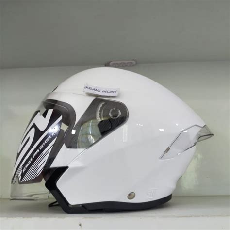 Jual Helm RSV New Windtail Solid White Shopee Indonesia