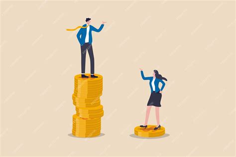 Premium Vector Gender Pay Gap Inequality Between Man And Woman