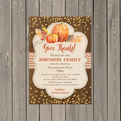 Free Printable Thanksgiving Dinner Invitations