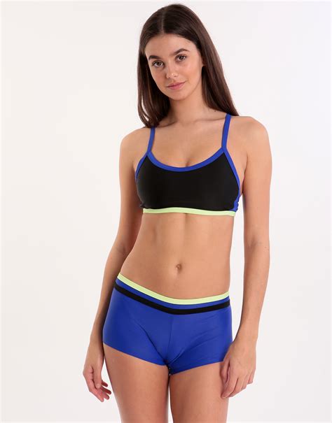 Speedo Endurance 10 Hydractive Two Piece Black And Chroma Blue Simply Swim Uk