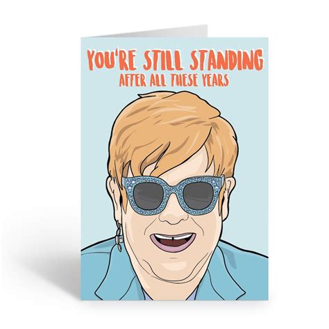 Elton John Birthday Card A6 Greeting Card Etsy