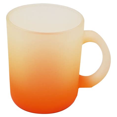 Caneca De Vidro Para Sublima O Fosco Degrad Laranja Ml Imp Rio