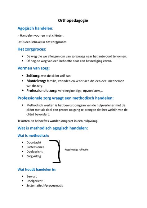 Samenvatting Deel 2 Ortho Orthopedagogie Agogisch Handelen