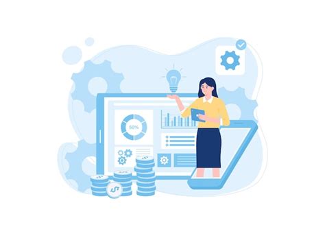 Premium Vector Analyze Investment Data Concept Flat Illustration