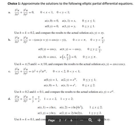 A Choice 1 Approximate The Solutions To The Chegg