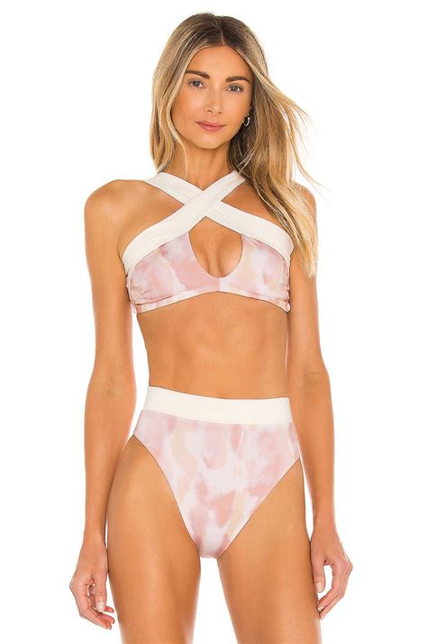 KYA Coco Reversible Bikini Top In Rose Quartz Rose Gold REVOLVE