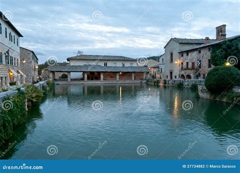 Bagno Vignoni Hot Springs, Thermal Waters, Tuscany Stock Photo - Image ...