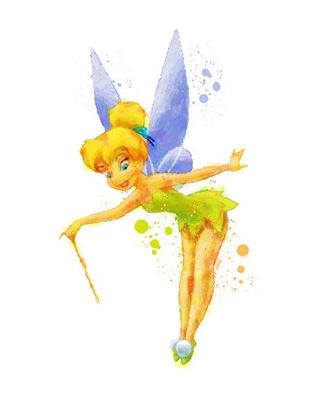 Tinkerbell Watercolor Print Tinkerbell Printable Wall Art Etsy