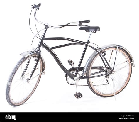 A Black Beach Bike Isolated Over White Background Stock Photo Alamy