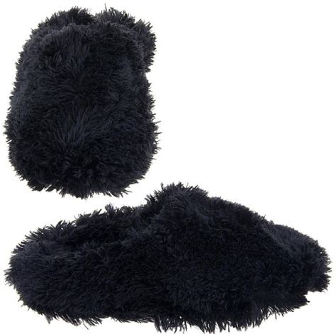 Black Fuzzy Slippers for Women by Tru Fit | Fuzzy Ballet Slippers