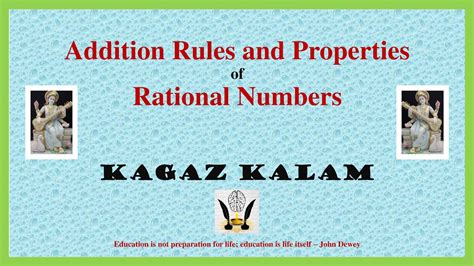 Adding Rational Numbers Addition Of Rational Numbers How To Add Rational Numbers Youtube