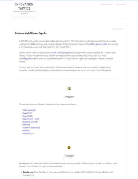 Solution Expedia Business Model Canvas Expedia Studypool