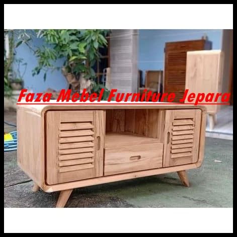 Jual Rak Meja Bufet Tv Minimalis Retro Kayu Jati Mebel Jepara Meter