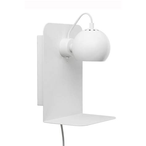 Frandsen Ball Applique Murale Liseuse Avec Tablette Et Port Usb Metal Blanc