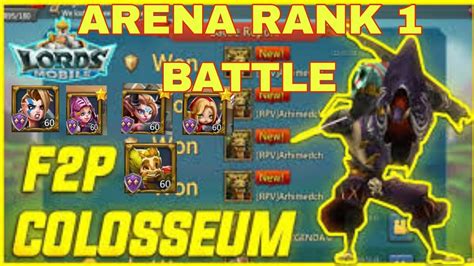 Lords Mobile F2P Colosseum Battle Lords Mobile Gameplay Video