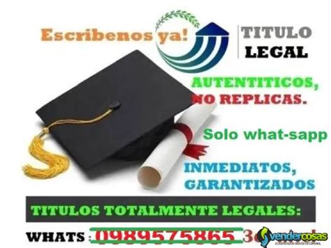 Comprar Titulos Universitarios Registrados Quito Vender Cosas