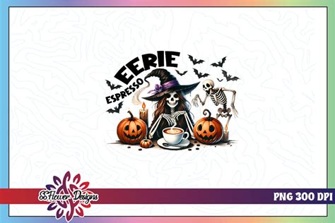 Eerie Espresso Halloween Skeleton PNG Graphic By Ssflower Creative