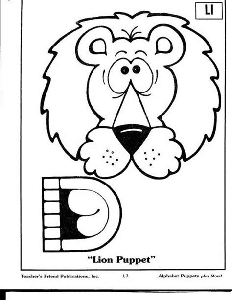 Lion Puppet Craft Template