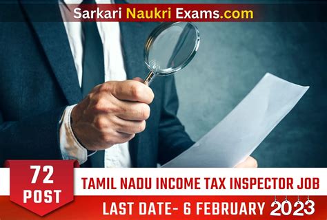 Tamil Nadu Income Tax Inspector Recruitment Notification 2023 Salary