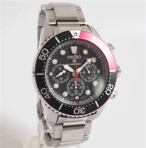 Seiko Prospex V175 0ad0 Chronograph Solar Black Dial Red Herren 42 Mm Video Eur 24902 Picclick De