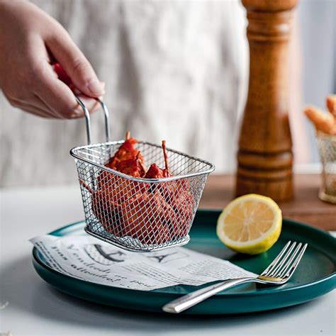 Kit Cestos Servir Por Es Batata Fritas Frituras Empanados Frango Em