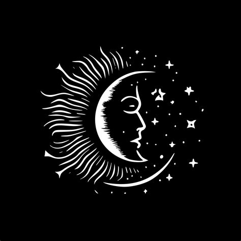 Celestial, Black and White Vector illustration 23593288 Vector Art at ...