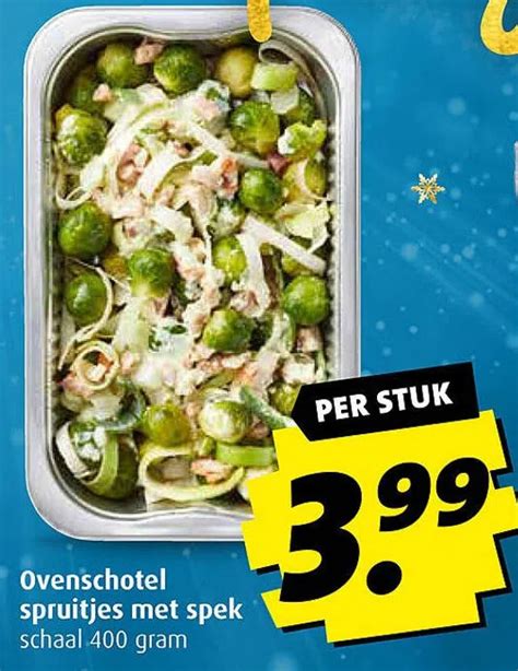 Ovenschotel Spruitjes Met Spek Aanbieding Bij Boni