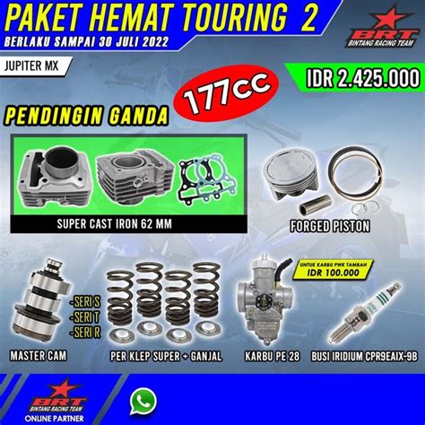 Jual Brt Paket Touring Jupiter Mx Bore Up Blok Piston Karbu Pe Pwk