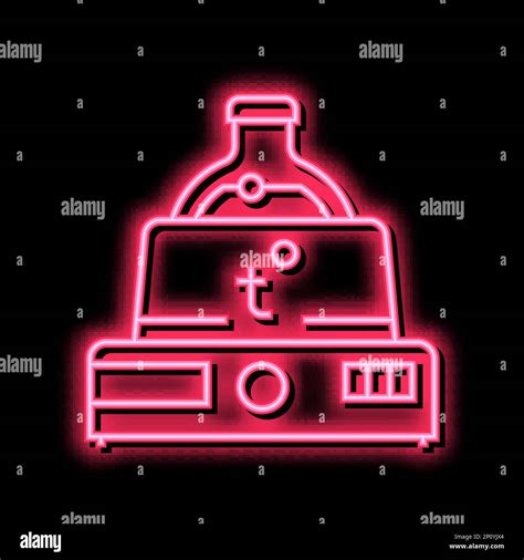 Chemical Lab Heating Equipment Neon Glow Icon Illustration Stock Vector