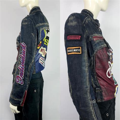 Miss Sixty Denim Biker Jacket Rare S Archive Miss Depop