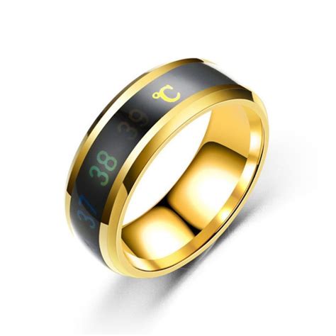 Jual Cincin Titanium Pria Wanita Unisex Pengukur Suhu Tubuh Shopee