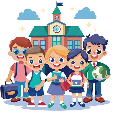 Premium Vector | Illustration of back to school cartoon characters