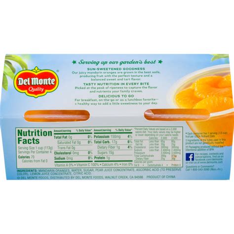 Mandarin Orange Cup Nutrition Facts Besto Blog